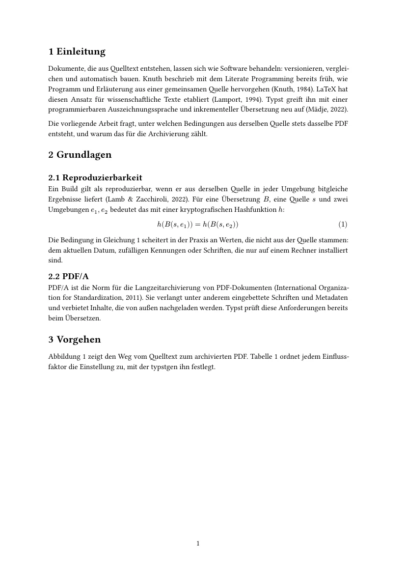 Seite einer Seminararbeit mit nummerierten Kapiteln, einer Formel, Zitaten im APA-Stil und einer Tabelle